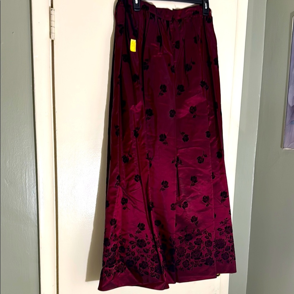 Red and Black Maxi A-Line Skirt for Cocktail Events